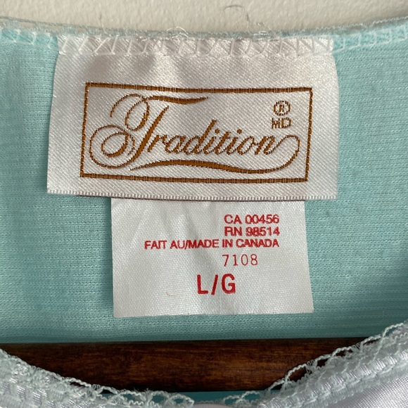 🦋Tradition vintage women’s nightgown aqua polyester size large. - Picture 4 of 12